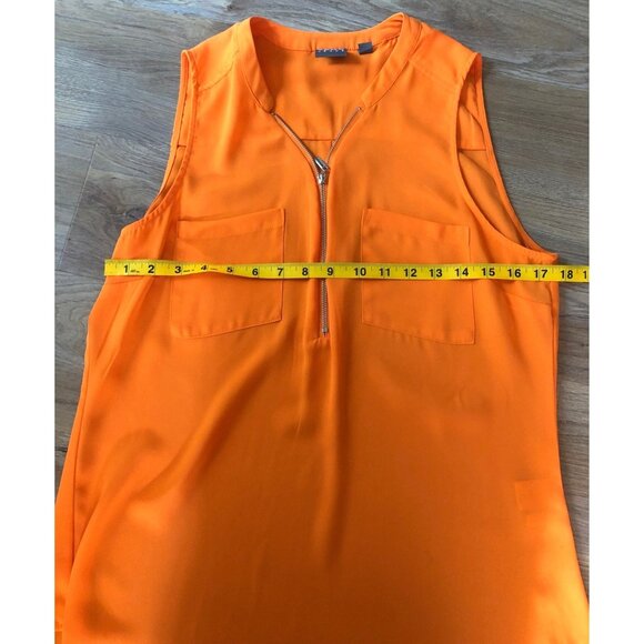 SOHO- WOMENS ORANGE MID FRONT ZIP CLOSURE LIGHT WEIGHT TOP SIZE MEDIUM - Picture 4 of 5